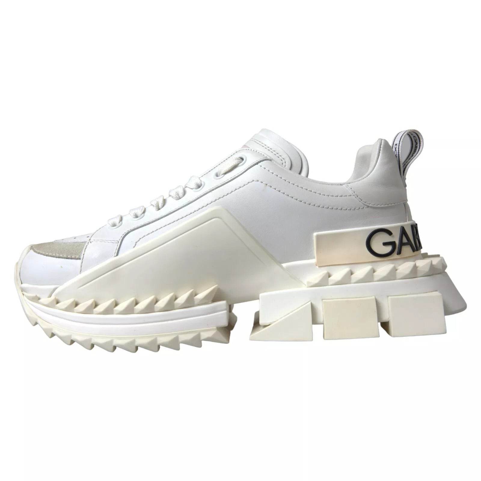 Dolce & Gabbana White Leather Super Queen Women Sneakers - Hilstor