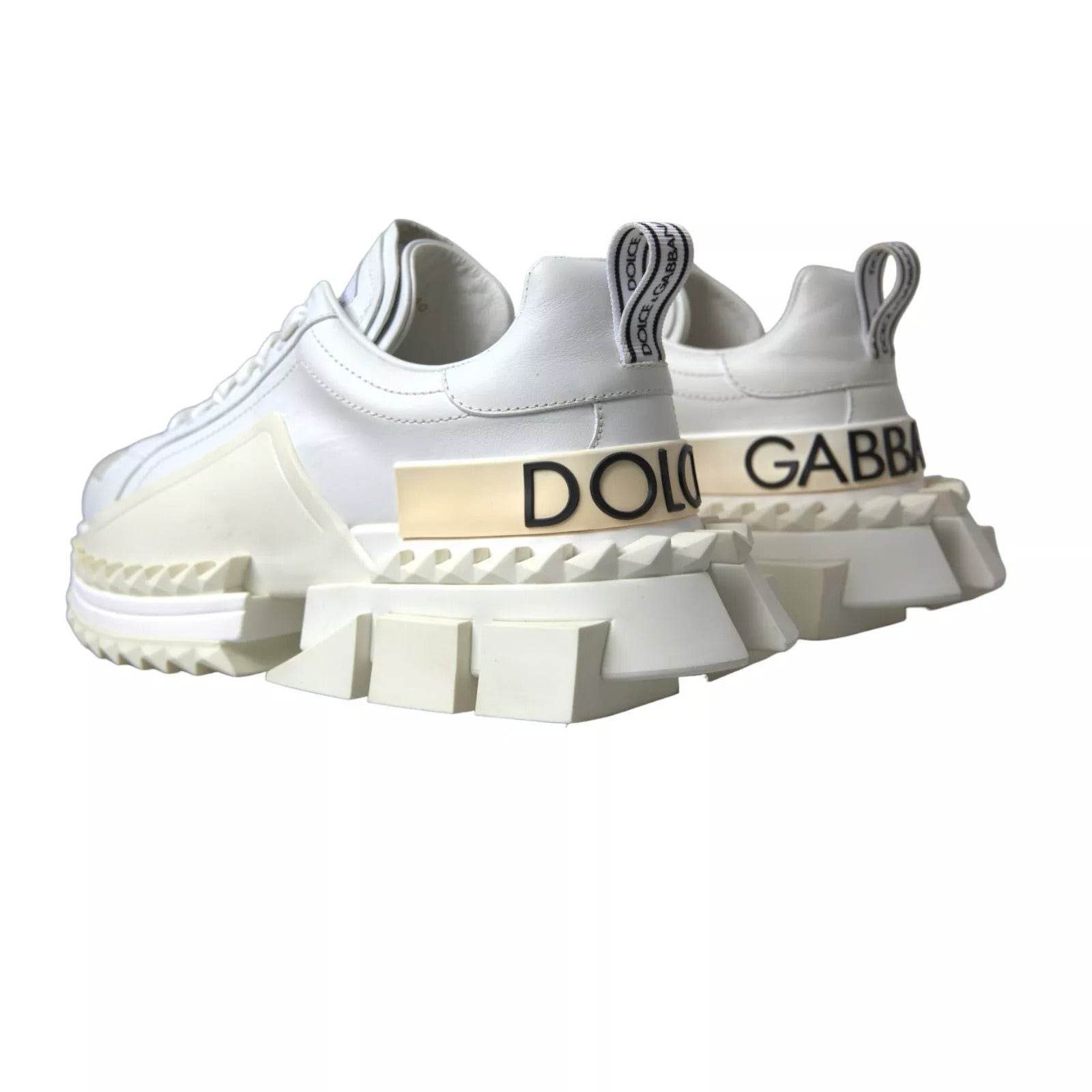 Dolce & Gabbana White Leather Super Queen Women Sneakers - Hilstor