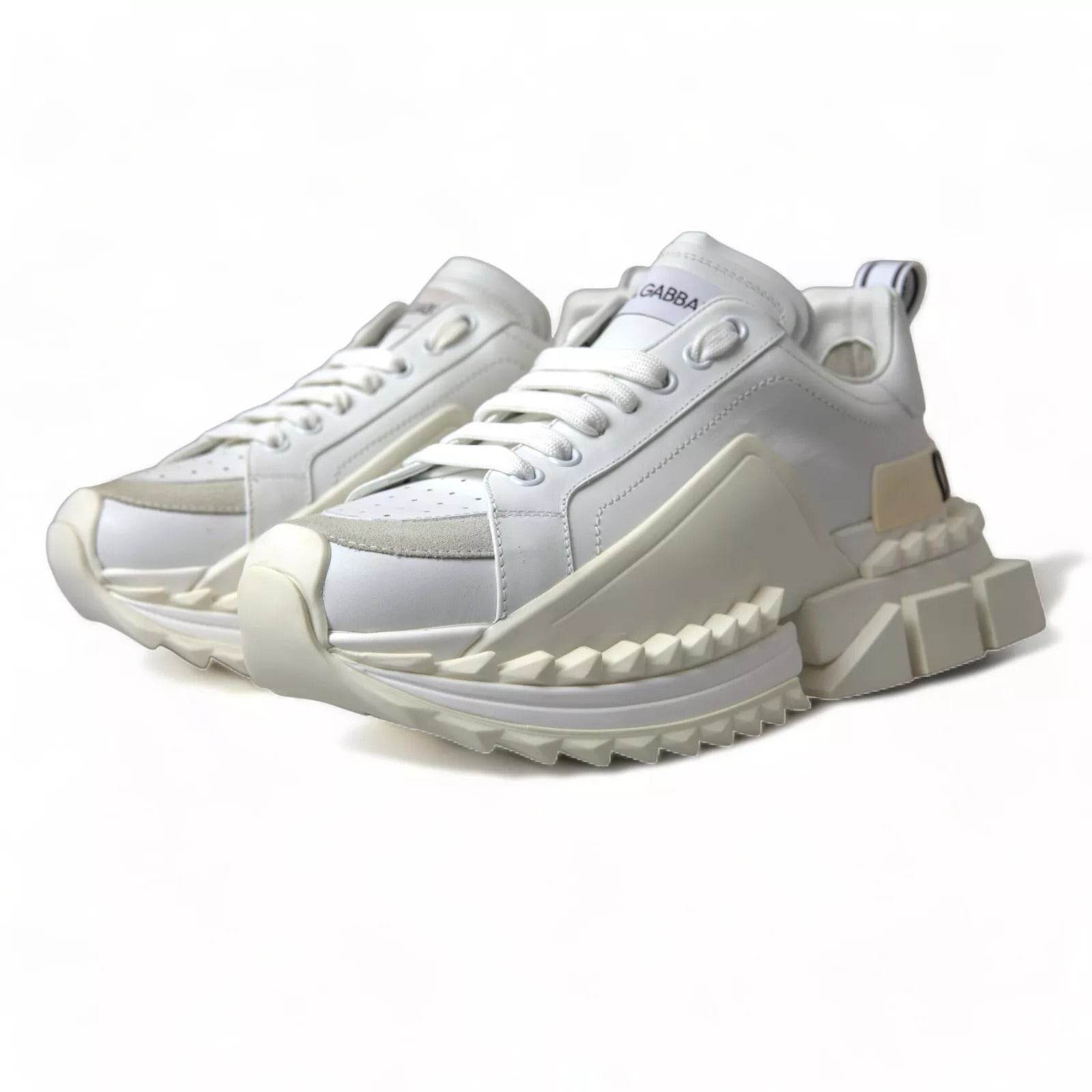 Dolce & Gabbana White Leather Super Queen Women Sneakers - Hilstor