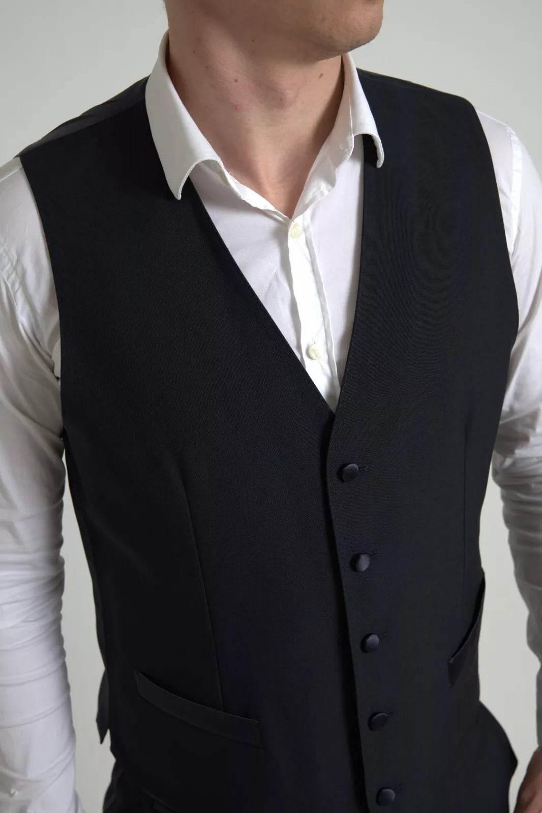 Dolce & Gabbana Black 3 Piece Single Breasted MARTINI Suit - Hilstor