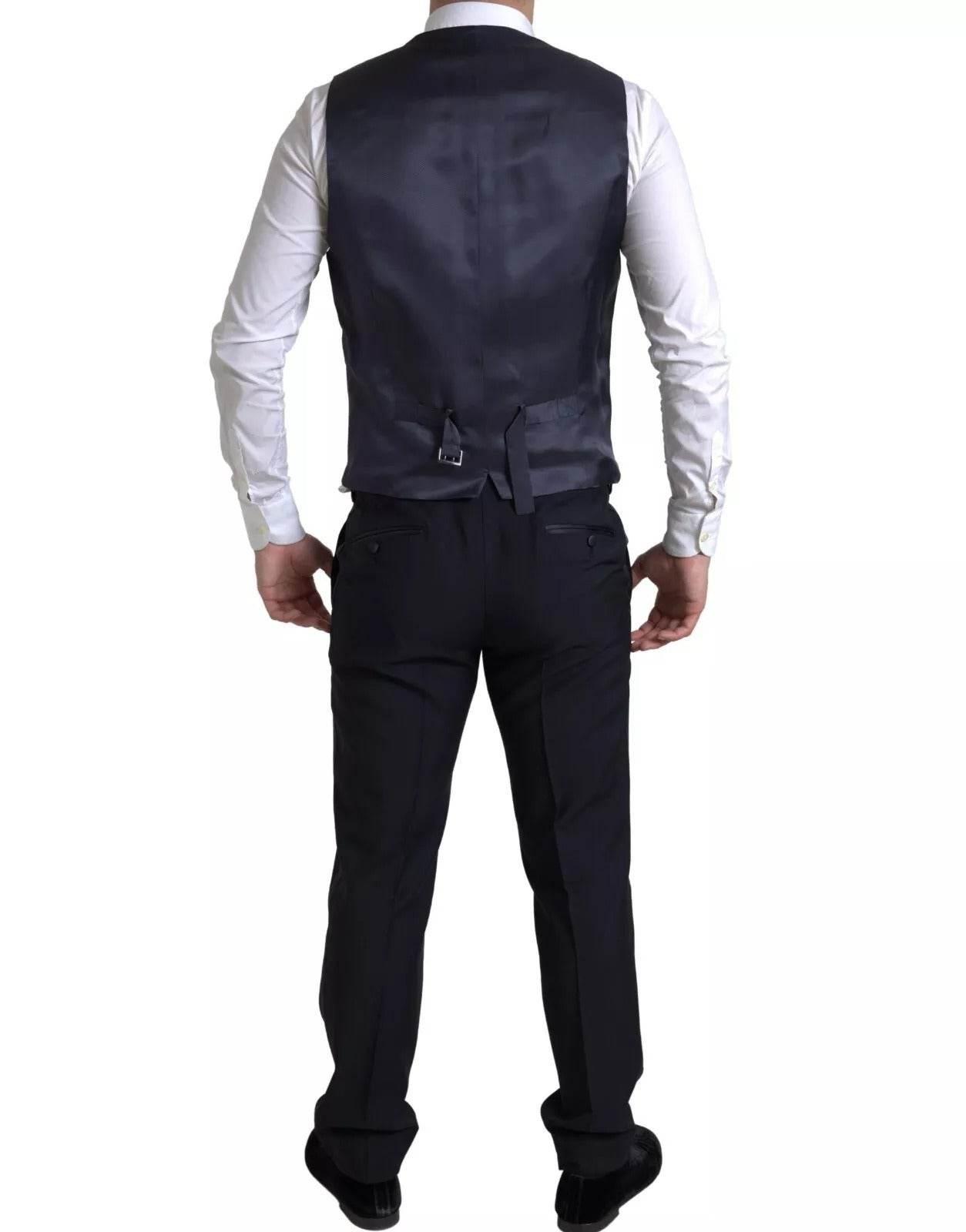 Dolce & Gabbana Black 3 Piece Single Breasted MARTINI Suit - Hilstor