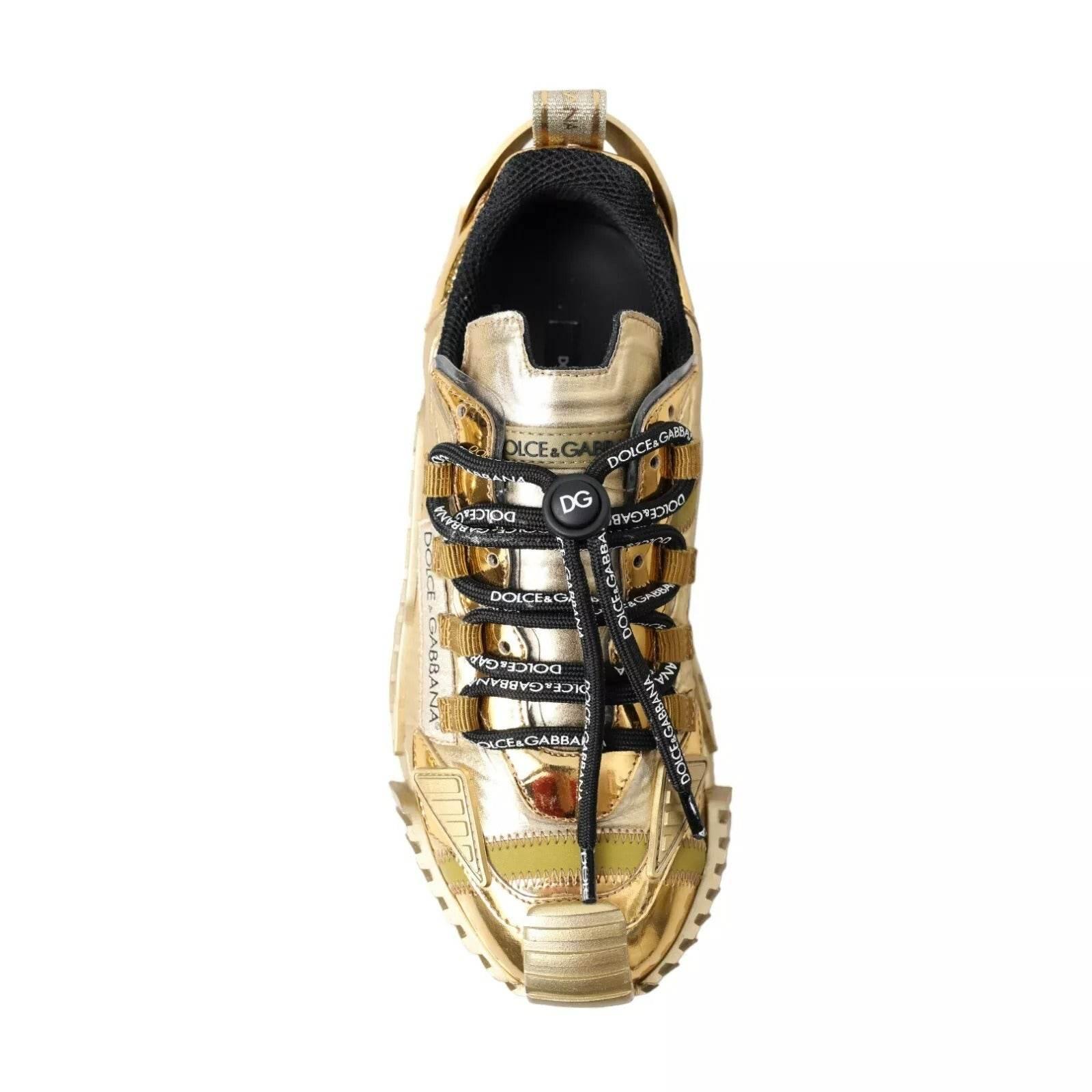 Dolce & Gabbana Metallic Gold NS1 Low Top Sneakers Shoes Sneakers - Hilstor