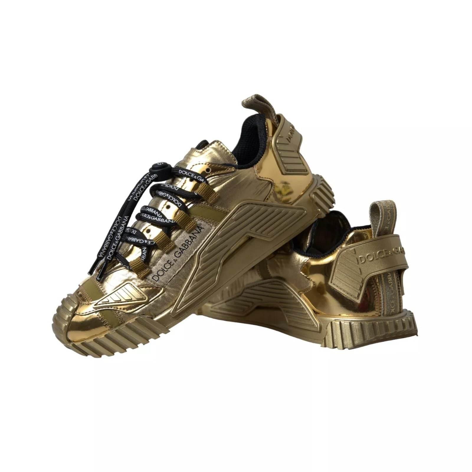 Dolce & Gabbana Metallic Gold NS1 Low Top Sneakers Shoes Sneakers - Hilstor