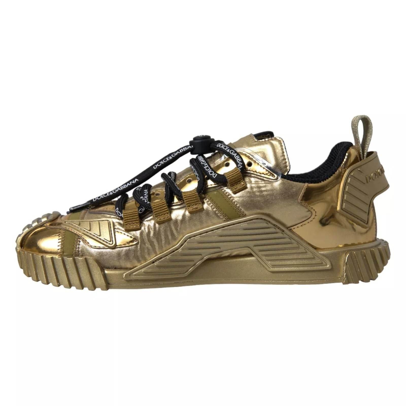 Dolce & Gabbana Metallic Gold NS1 Low Top Sneakers Shoes Sneakers - Hilstor