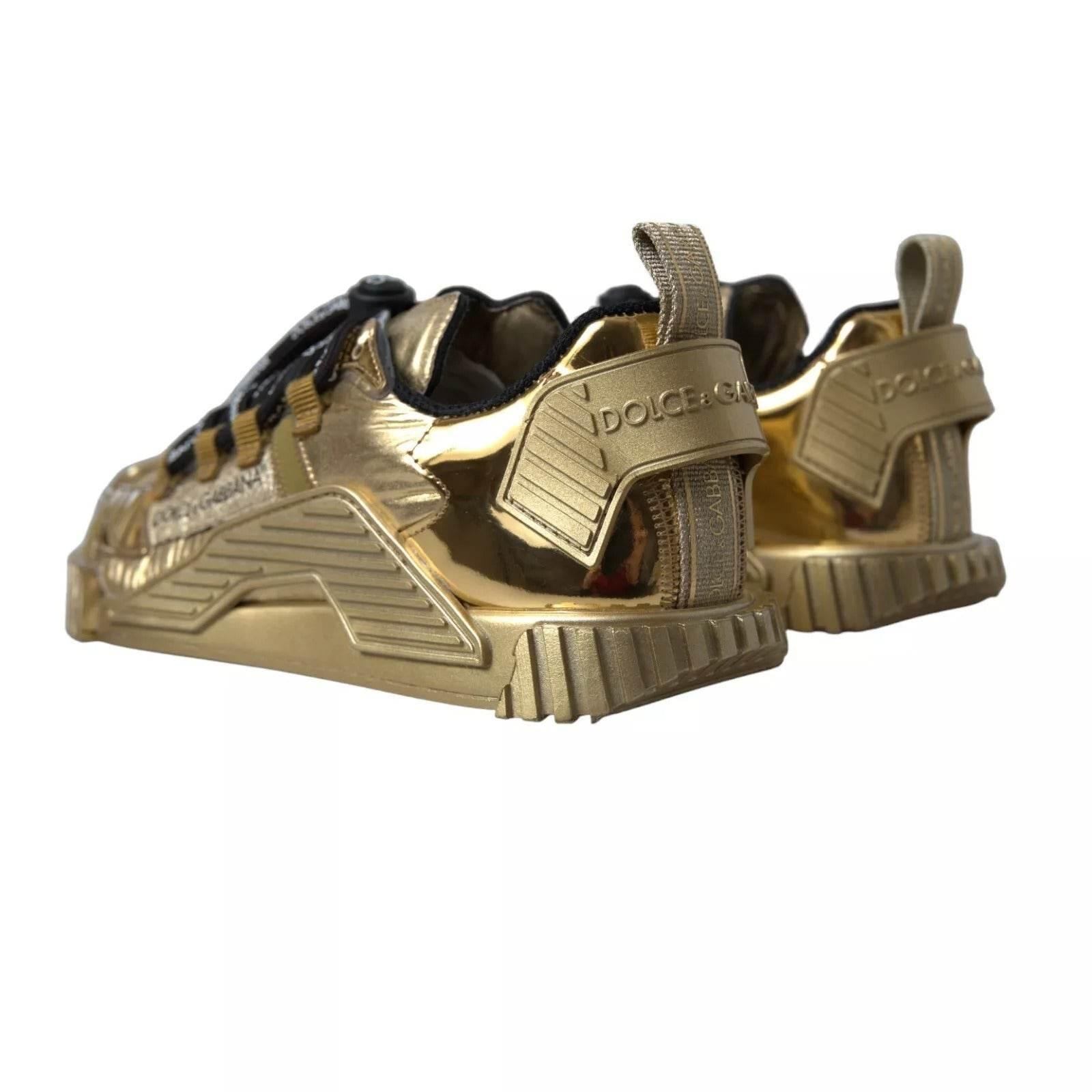 Dolce & Gabbana Metallic Gold NS1 Low Top Sneakers Shoes Sneakers - Hilstor
