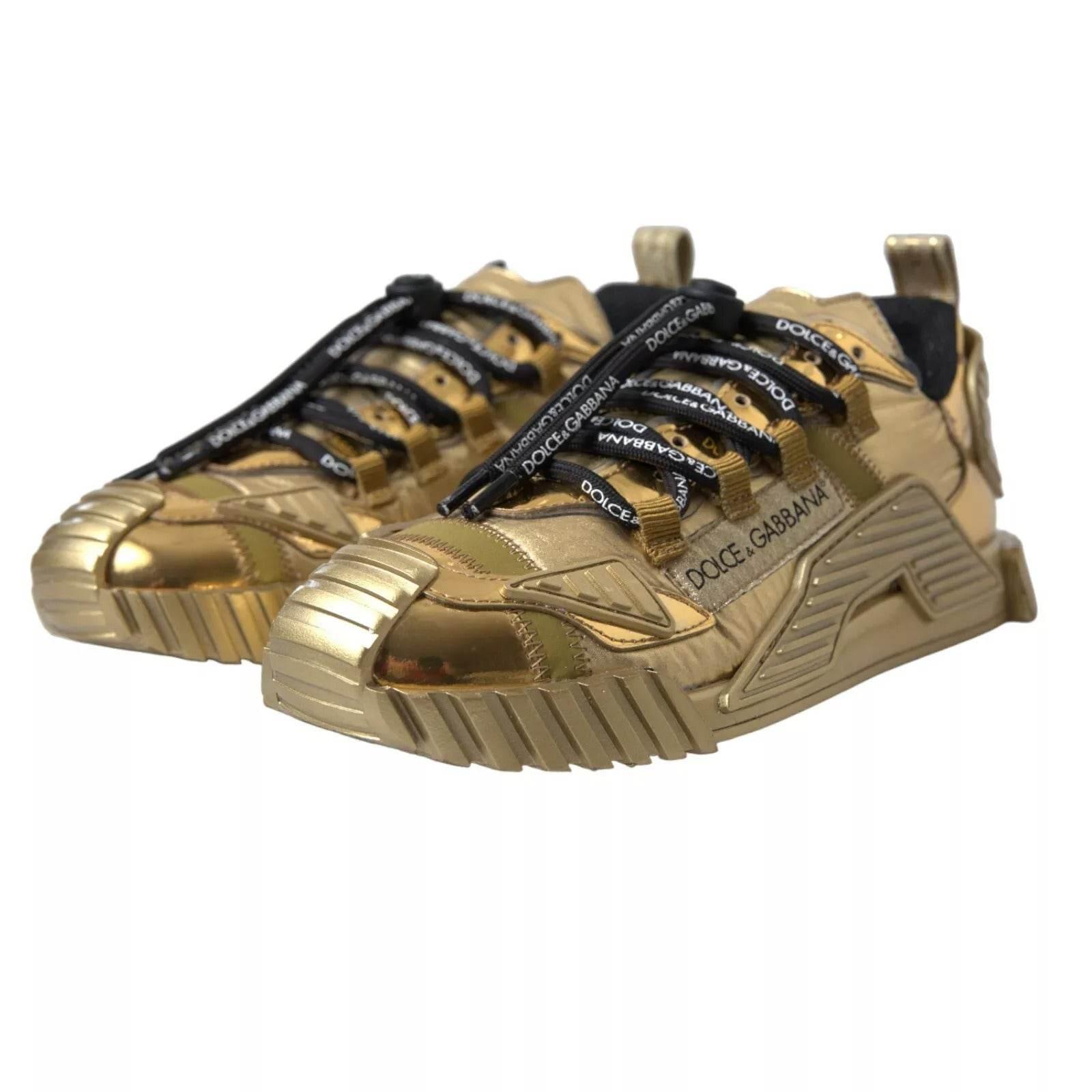 Dolce & Gabbana Metallic Gold NS1 Low Top Sneakers Shoes Sneakers - Hilstor