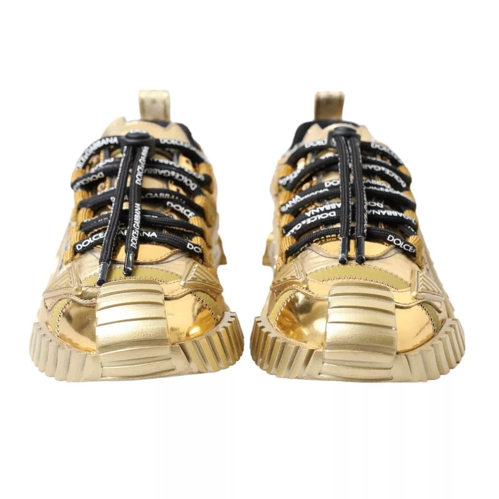 Dolce & Gabbana Metallic Gold NS1 Low Top Sneakers Shoes Sneakers - Hilstor