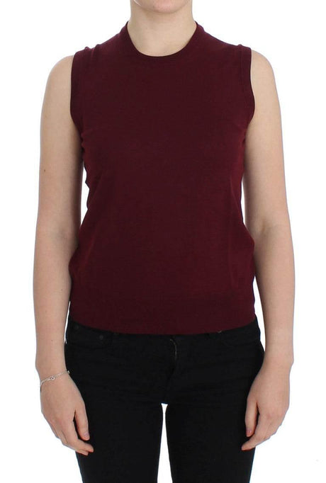 Dolce & Gabbana Red Sleeveless Crewneck Vest Pullover - Hilstor
