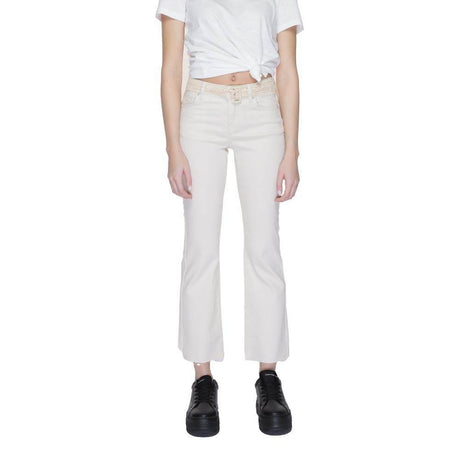 Vero Moda Beige Cotton Jeans & Pant - Hilstor
