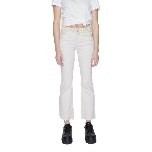 Vero Moda Beige Cotton Jeans & Pant - Hilstor