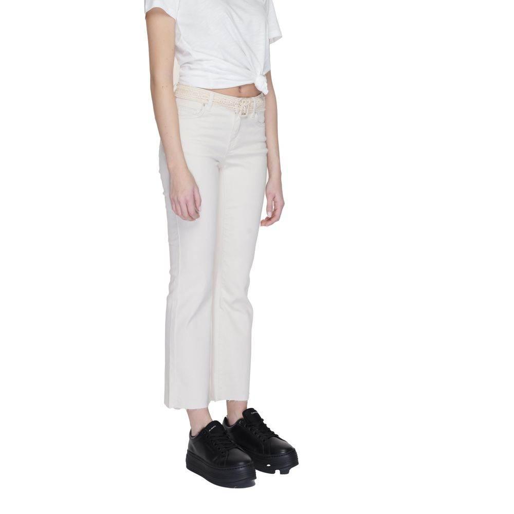 Vero Moda Beige Cotton Jeans & Pant - Hilstor