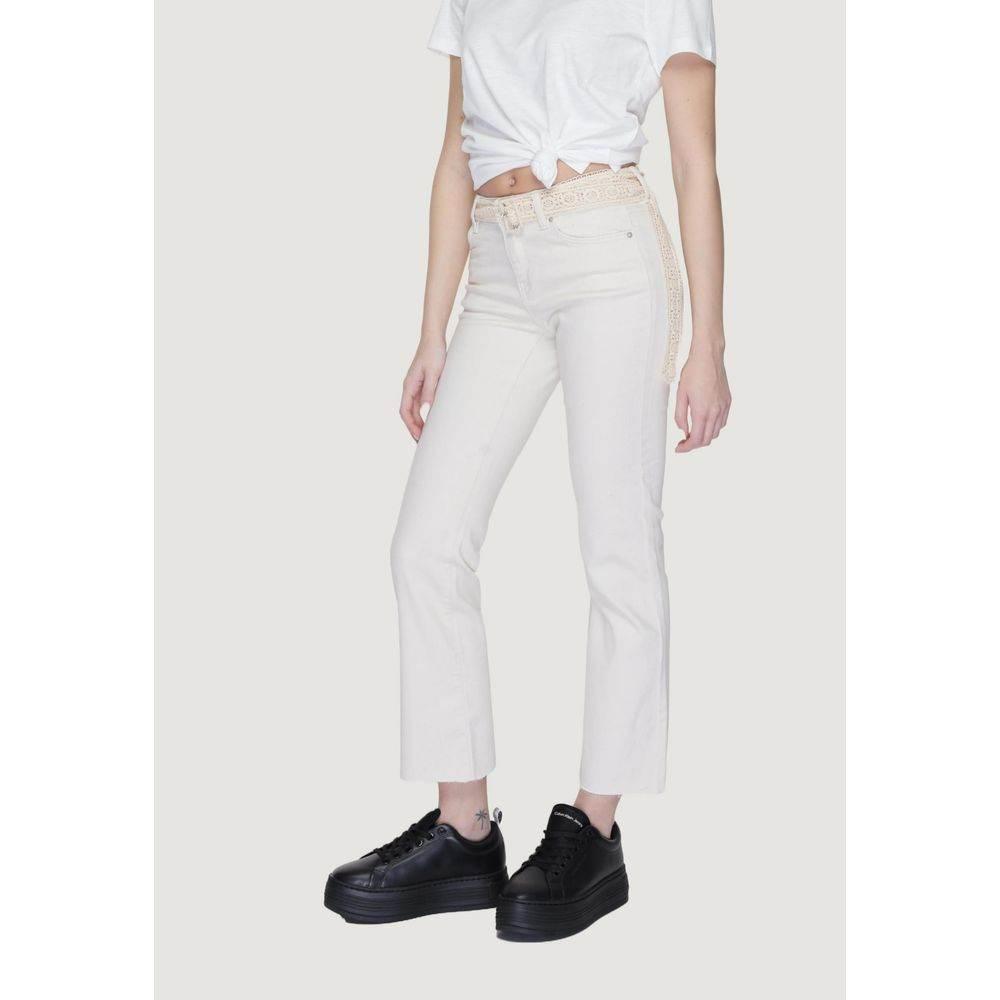Vero Moda Beige Cotton Jeans & Pant - Hilstor