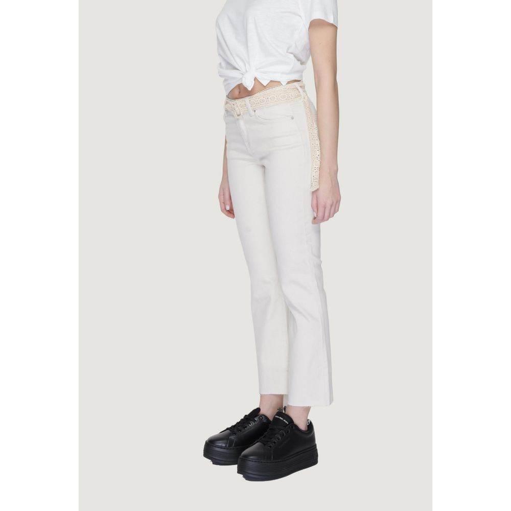 Vero Moda Beige Cotton Jeans & Pant - Hilstor