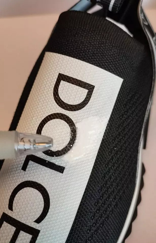 Dolce &amp; Gabbana Sort Hvid Slip On Sorrento Sneakers Sko