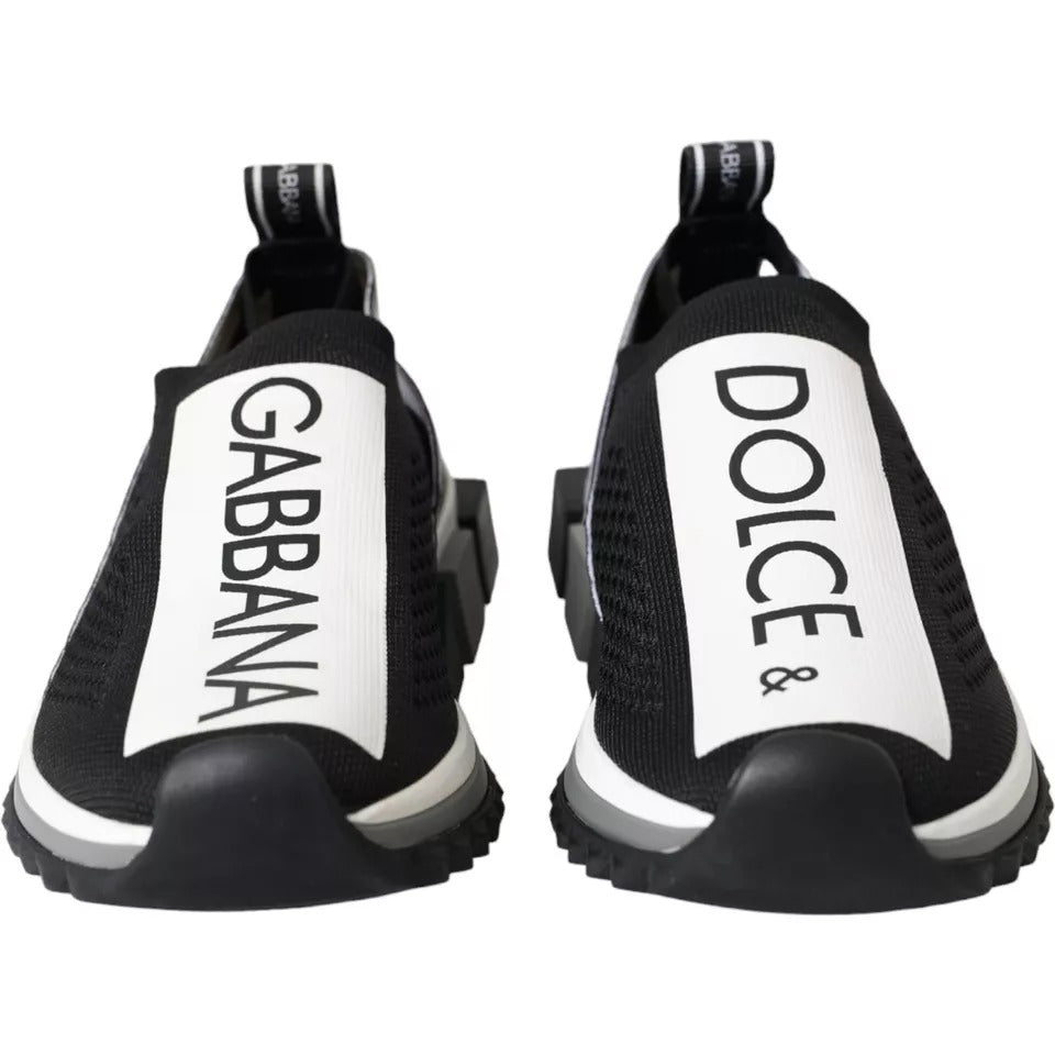 Dolce &amp; Gabbana Sort Hvid Slip On Sorrento Sneakers Sko