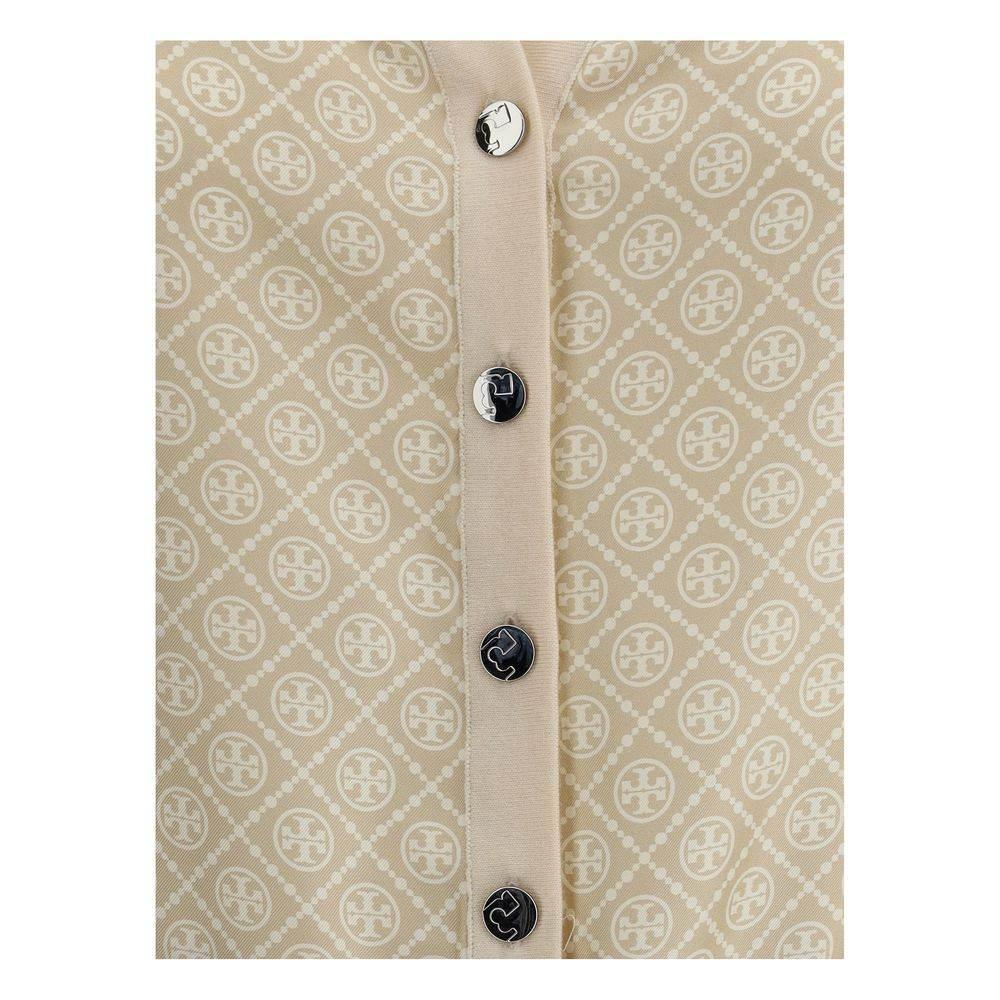 Tory Burch Silk and wool Cardigan with logos - Hilstor