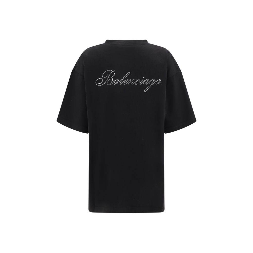 Balenciaga Logo rhinestones T-shirt - Hilstor