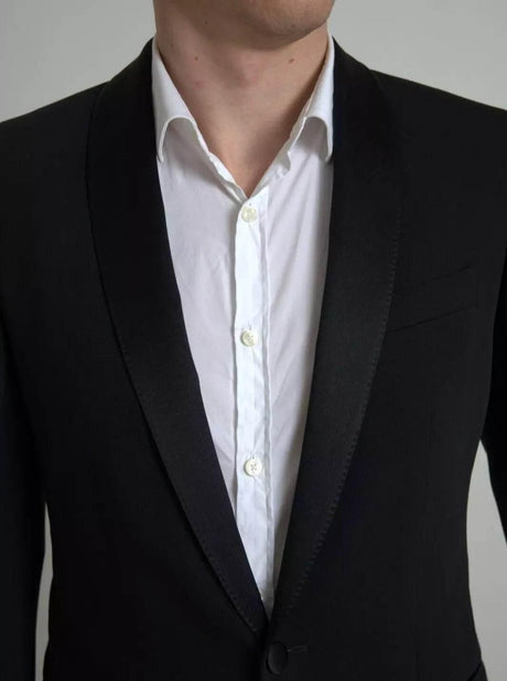 Dolce & Gabbana Black Wool Single Breasted MARTINI Blazer - Hilstor