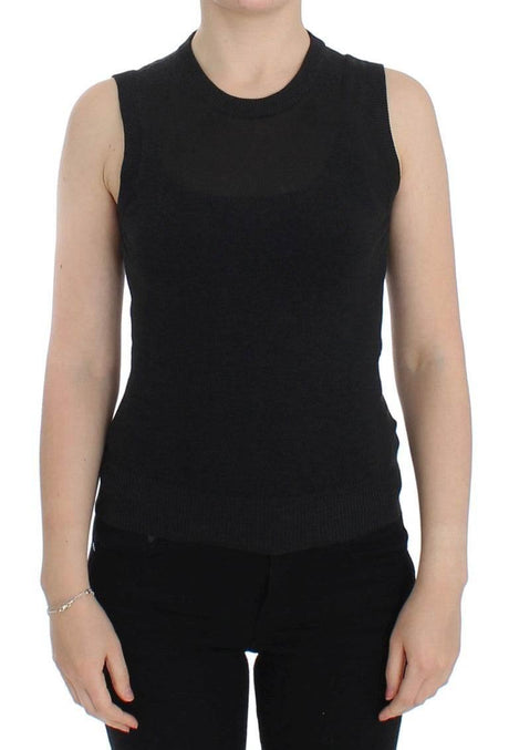Dolce & Gabbana Black Sleeveless Crewneck Vest Pullover - Hilstor