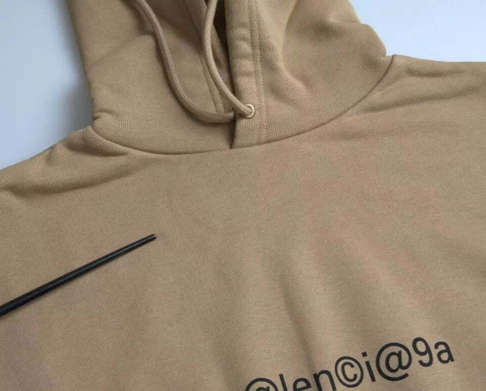 Balenciaga brun bomuld symbolsk Molleton Bouclette hættetrøje