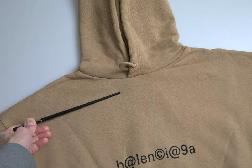 Balenciaga brun bomuld symbolsk Molleton Bouclette hættetrøje