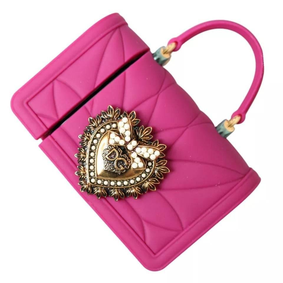 Dolce & Gabbana Pink Silicone Devotion Heart Logo Airpods Case - Hilstor