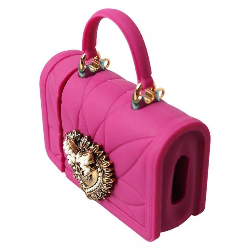 Dolce & Gabbana Pink Silicone Devotion Heart Logo Airpods Case - Hilstor