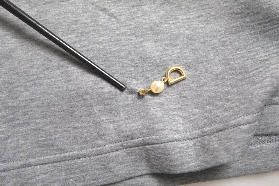 Dolce & Gabbana Gray Cotton Embellished Crew Neck T-shirt - Hilstor