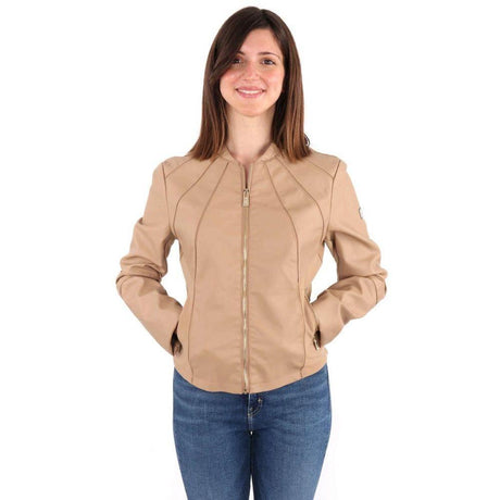 Yes Zee Beige Polyethylene Jackets & Coat - Hilstor