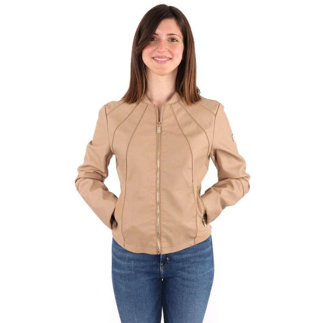 Yes Zee Beige Polyethylene Jackets & Coat - Hilstor