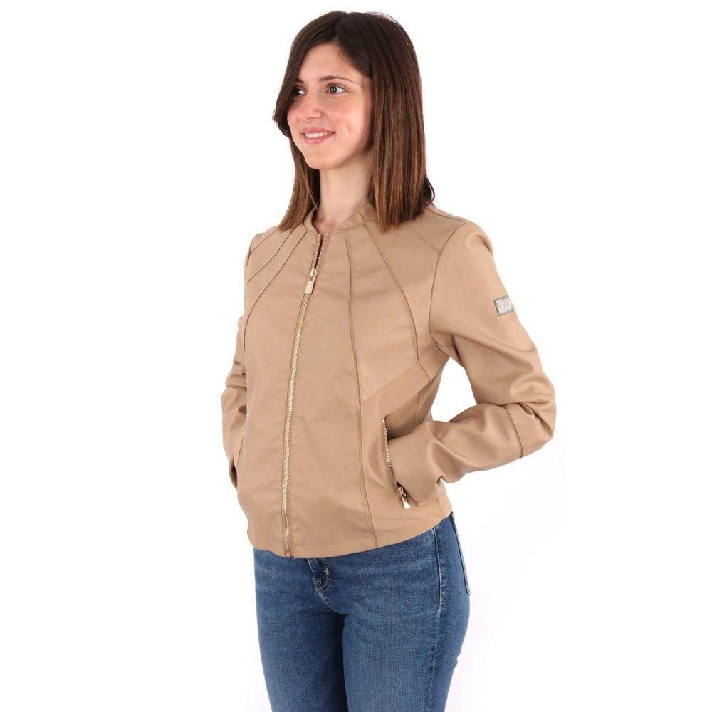 Yes Zee Beige Polyethylene Jackets & Coat - Hilstor