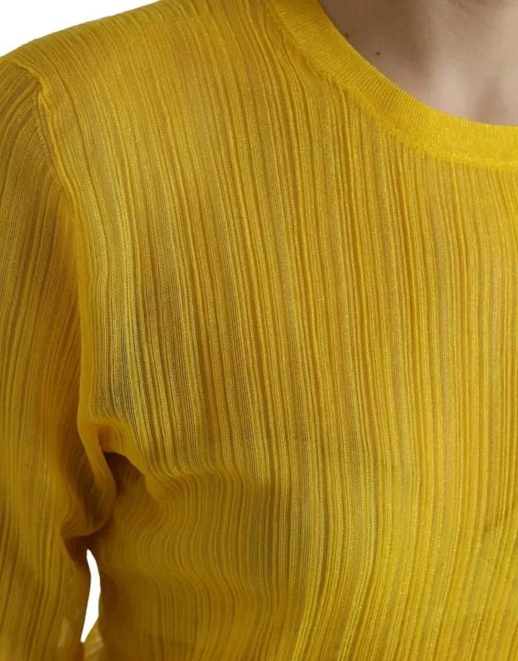 Dolce & Gabbana gul gennemsigtig polyester langærmet bluse