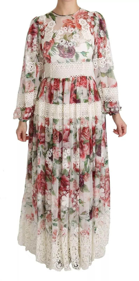 Dolce & Gabbana Multicolor Floral Maxi Sheath Dress - Hilstor