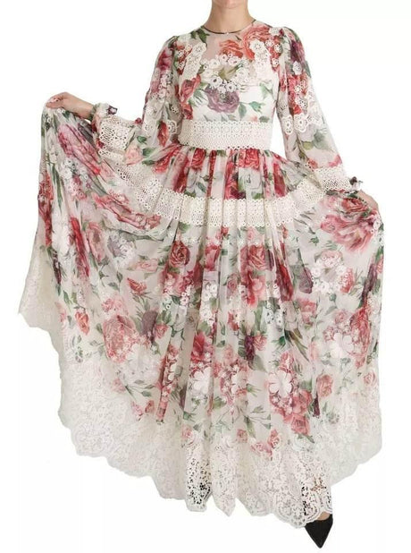 Dolce & Gabbana Multicolor Floral Maxi Sheath Dress - Hilstor