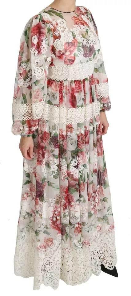 Dolce & Gabbana Multicolor Floral Maxi Sheath Dress - Hilstor