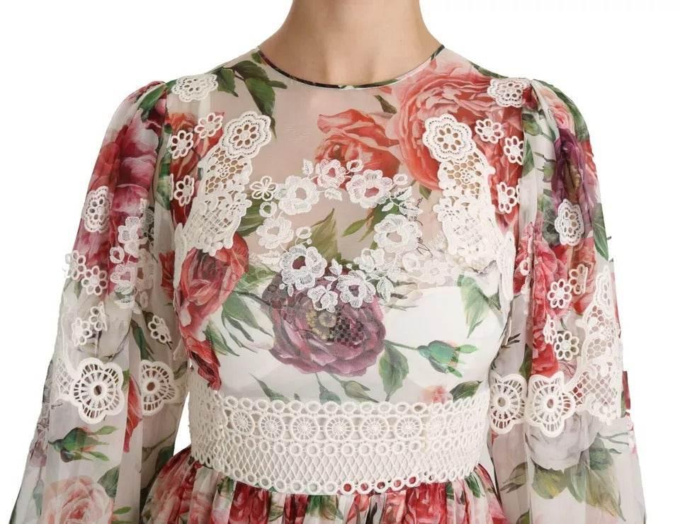 Dolce & Gabbana Multicolor Floral Maxi Sheath Dress - Hilstor