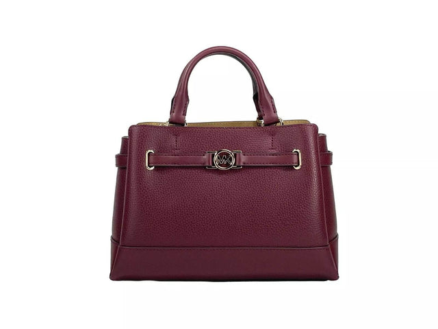 Michael Kors Reed Small Leather Belted Satchel Crossbody Bag Oxblood - Hilstor