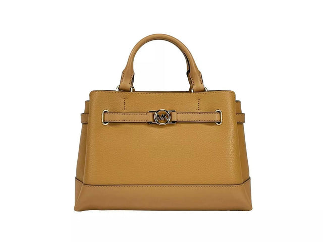 Michael Kors Reed Small Leather Belted Satchel Crossbody Bag Brown - Hilstor