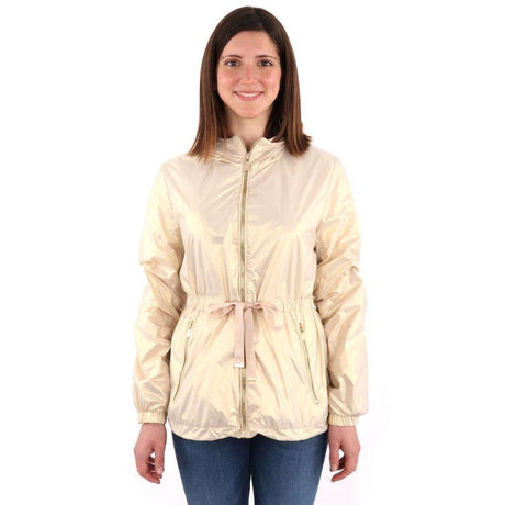 Yes Zee Beige Nylon Jackets & Coat - Hilstor