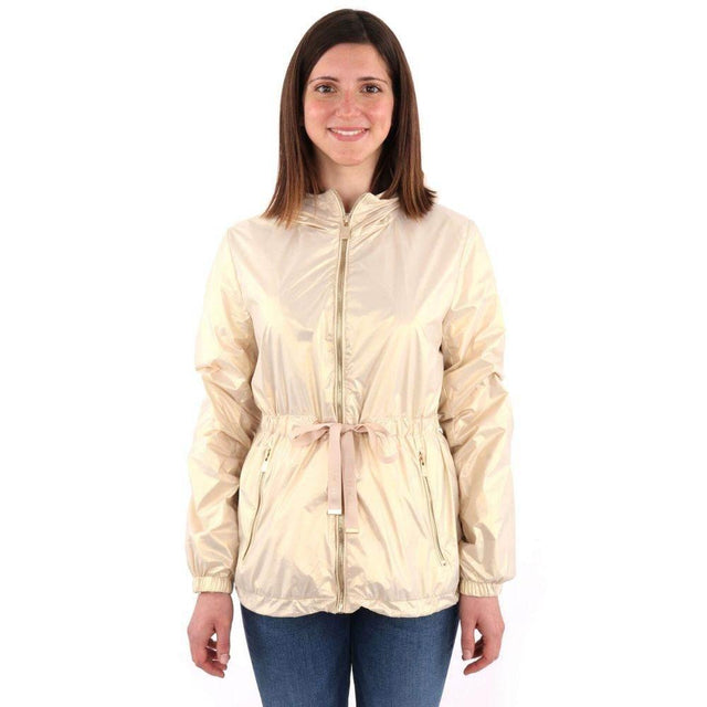 Yes Zee Beige Nylon Jackets & Coat - Hilstor