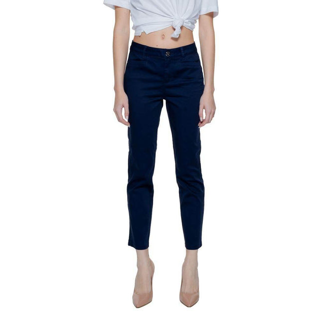 Street One Blue Cotton Pant - Hilstor