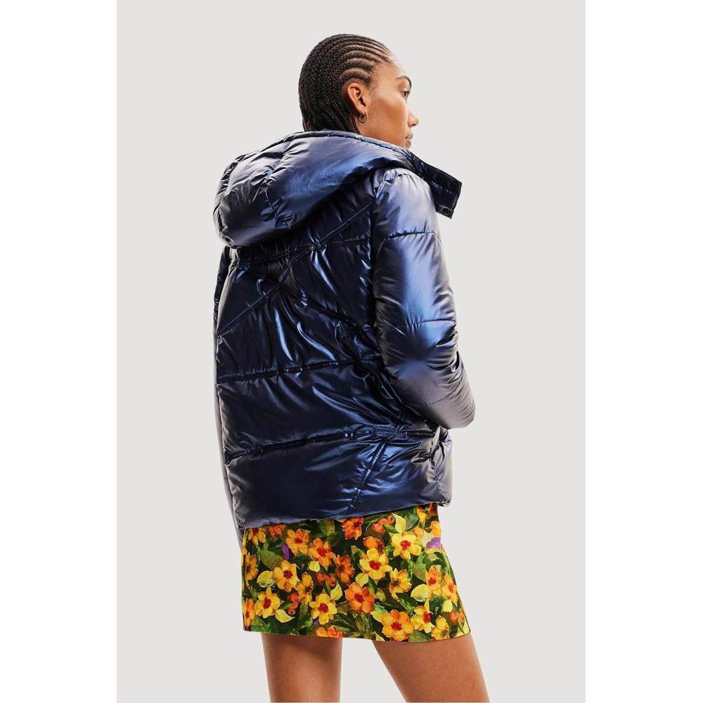 Desigual Blue Polyamide Jackets & Coat - Hilstor