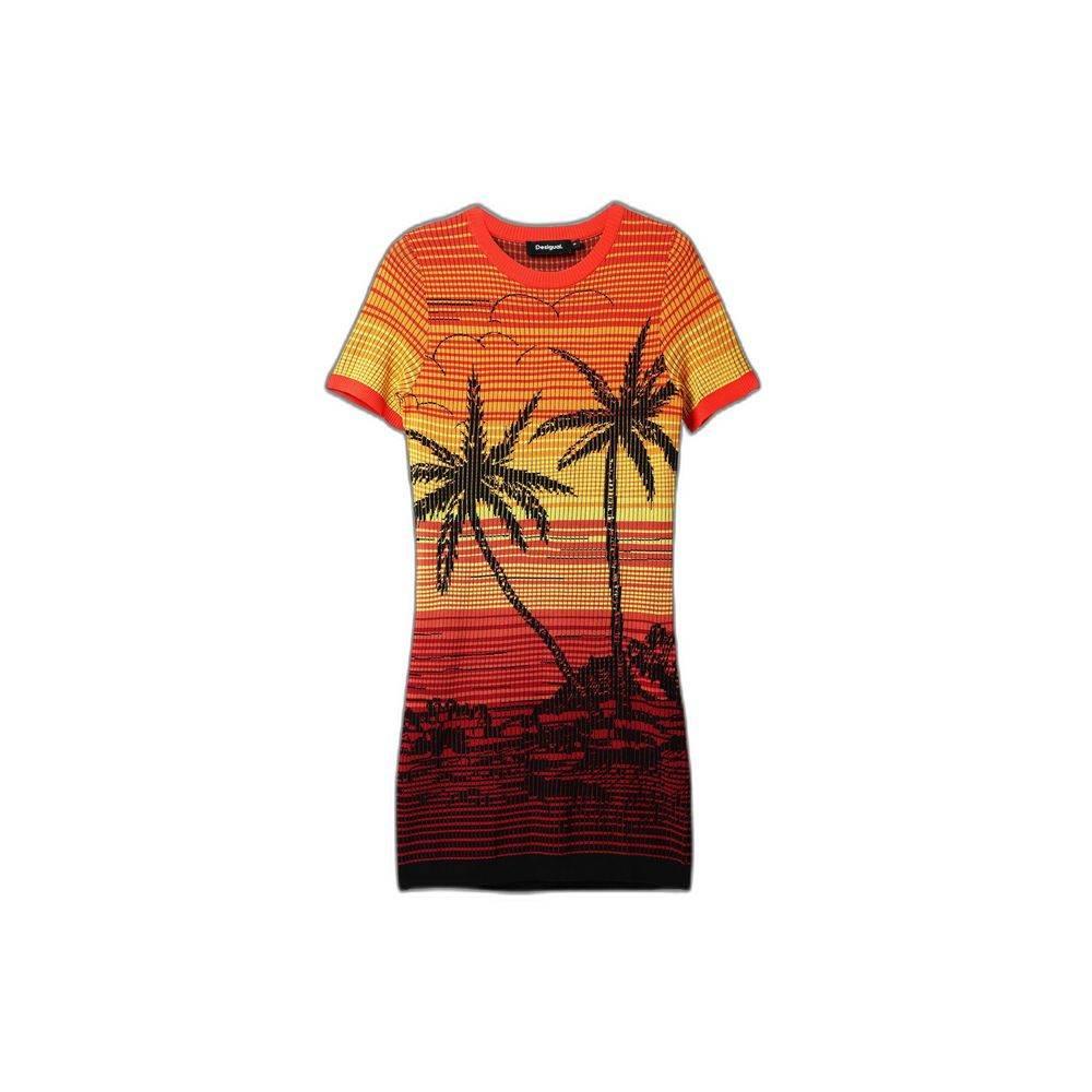 Desigual Red Viscose Dress - Hilstor