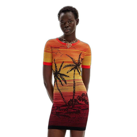 Desigual Red Viscose Dress - Hilstor