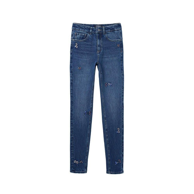 Desigual Blue Cotton Skinny Jean - Hilstor