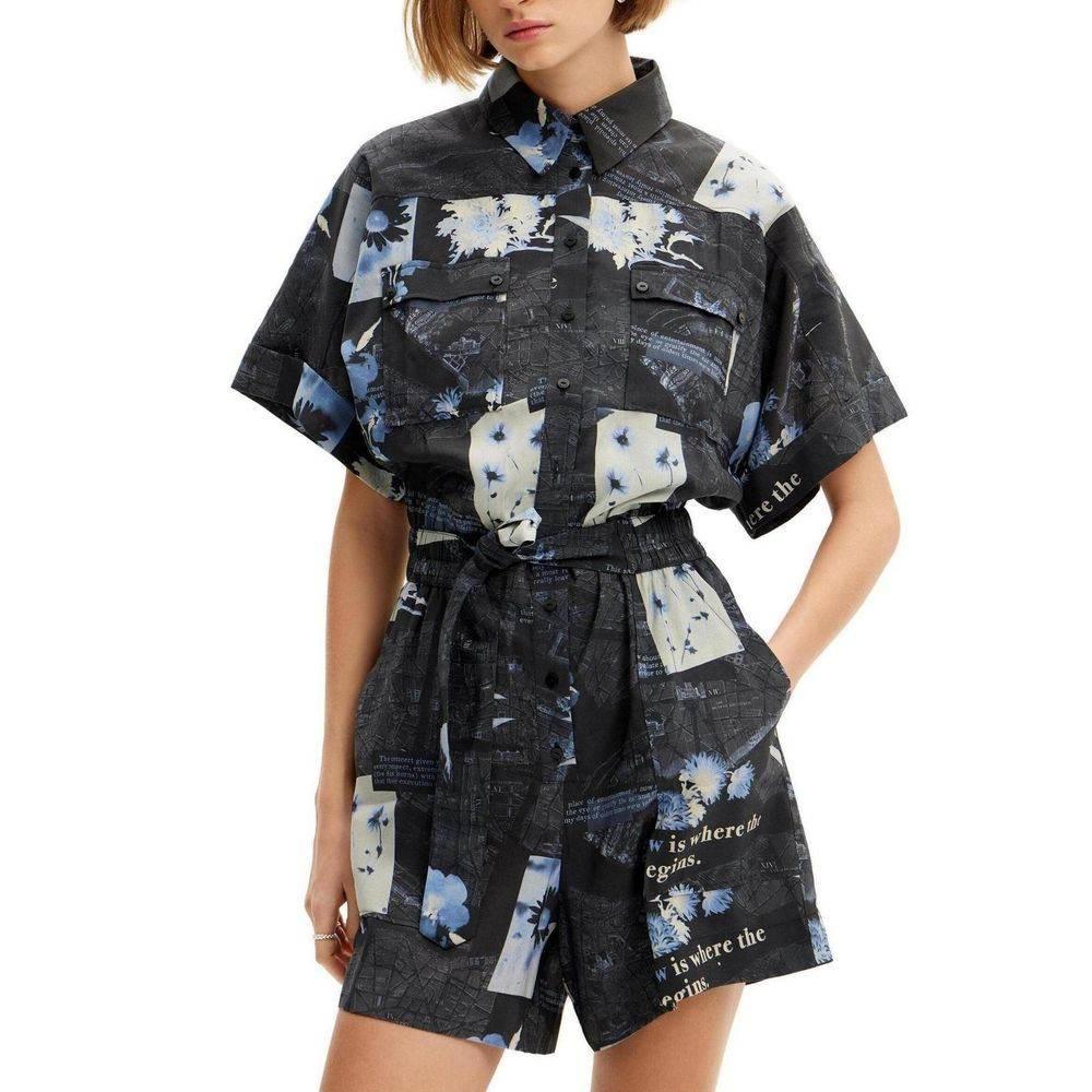 Desigual Blue Viscose Suits & Blazer - Hilstor