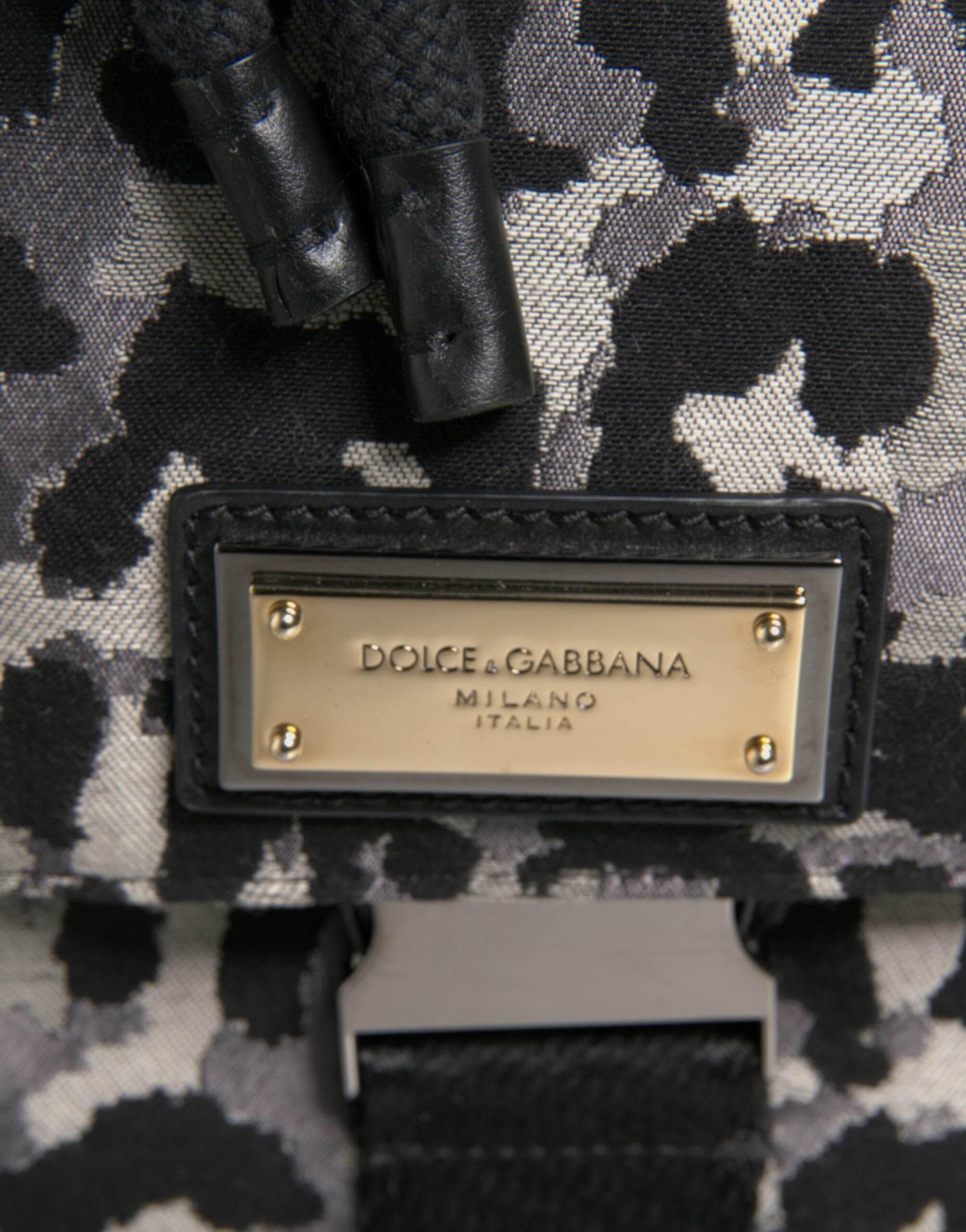 Dolce & Gabbana Multicolor Leopard Jacquard Hobo Crossbody Borse Bag - Hilstor