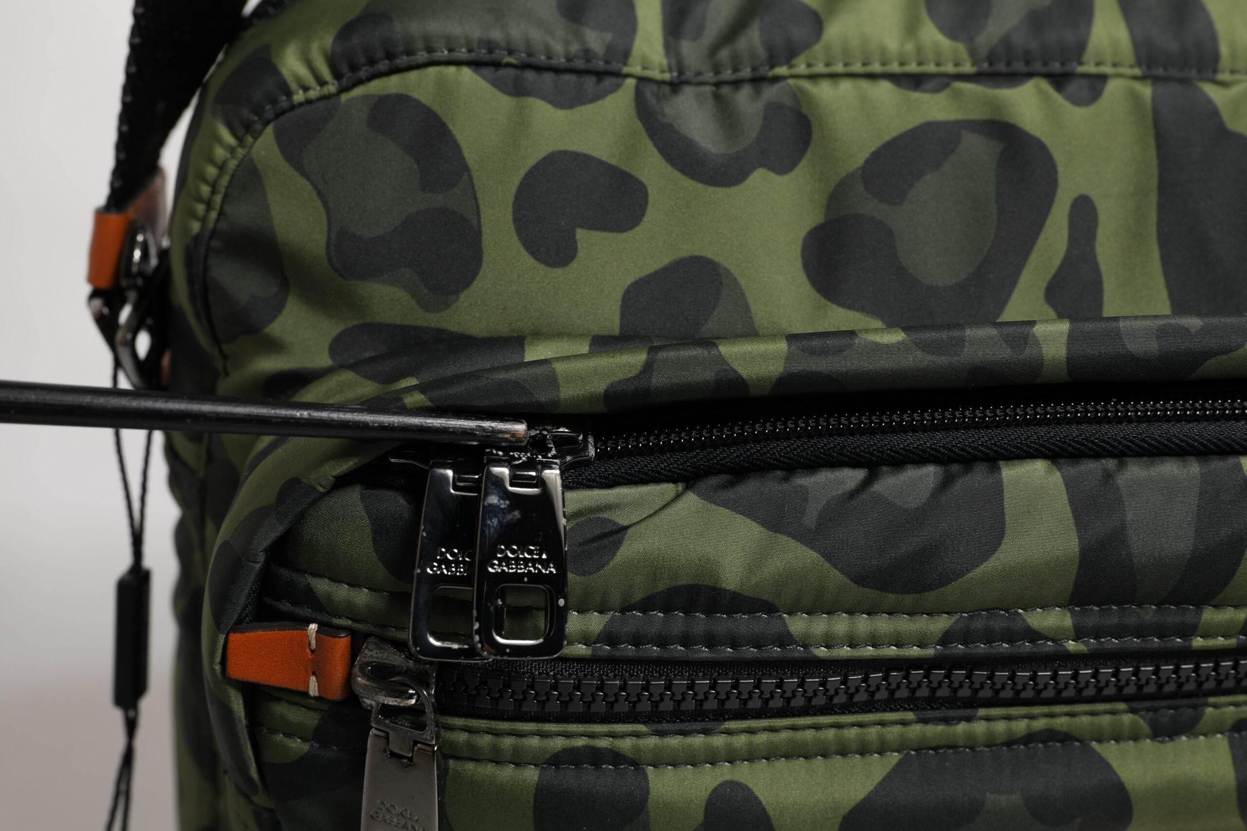 Dolce & Gabbana Green Polyester Leopard Print Shell Messenger Bag - Hilstor