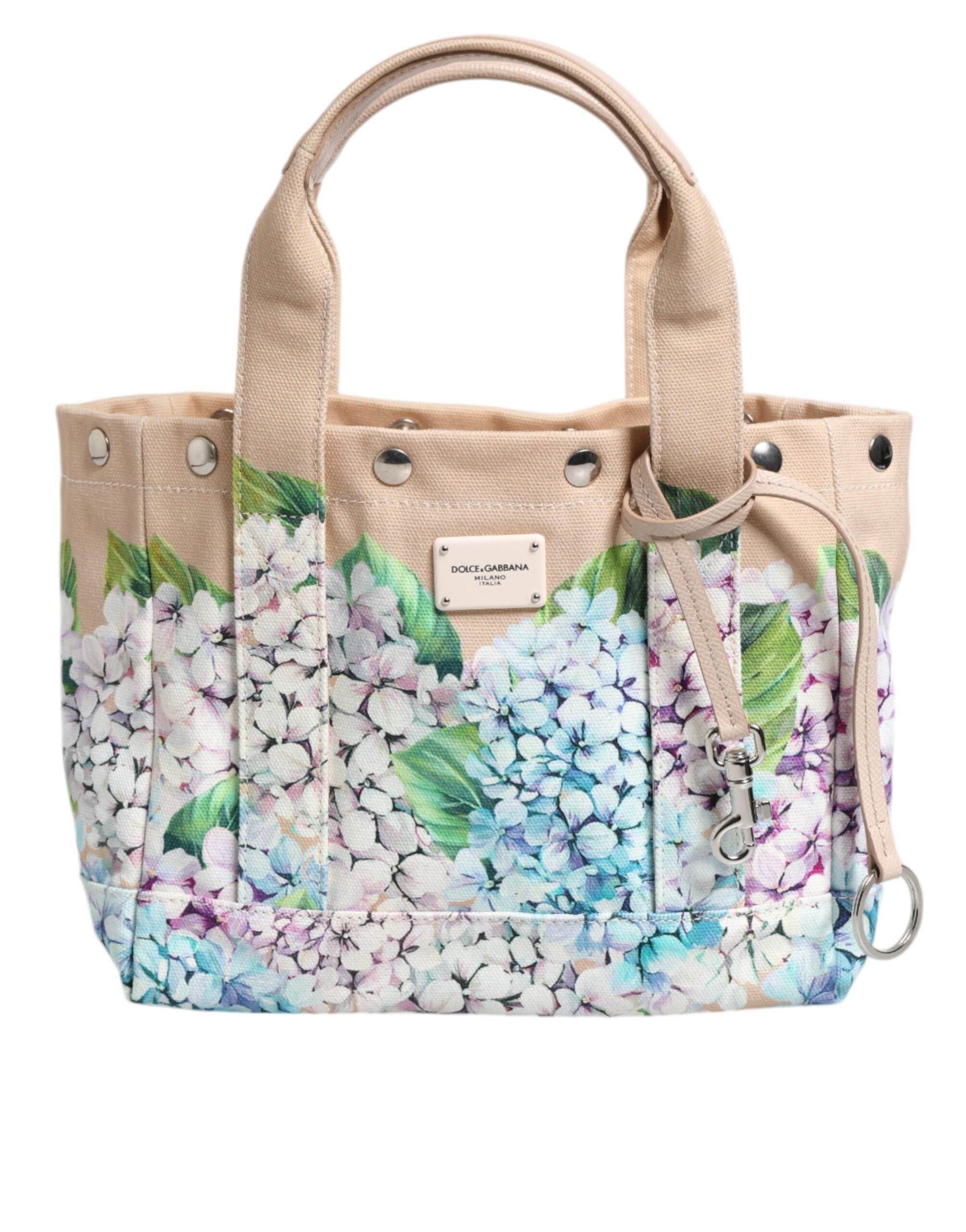 Dolce & Gabbana Multicolor Floral Canvas TANIA Top Handle Tote Bag - Hilstor