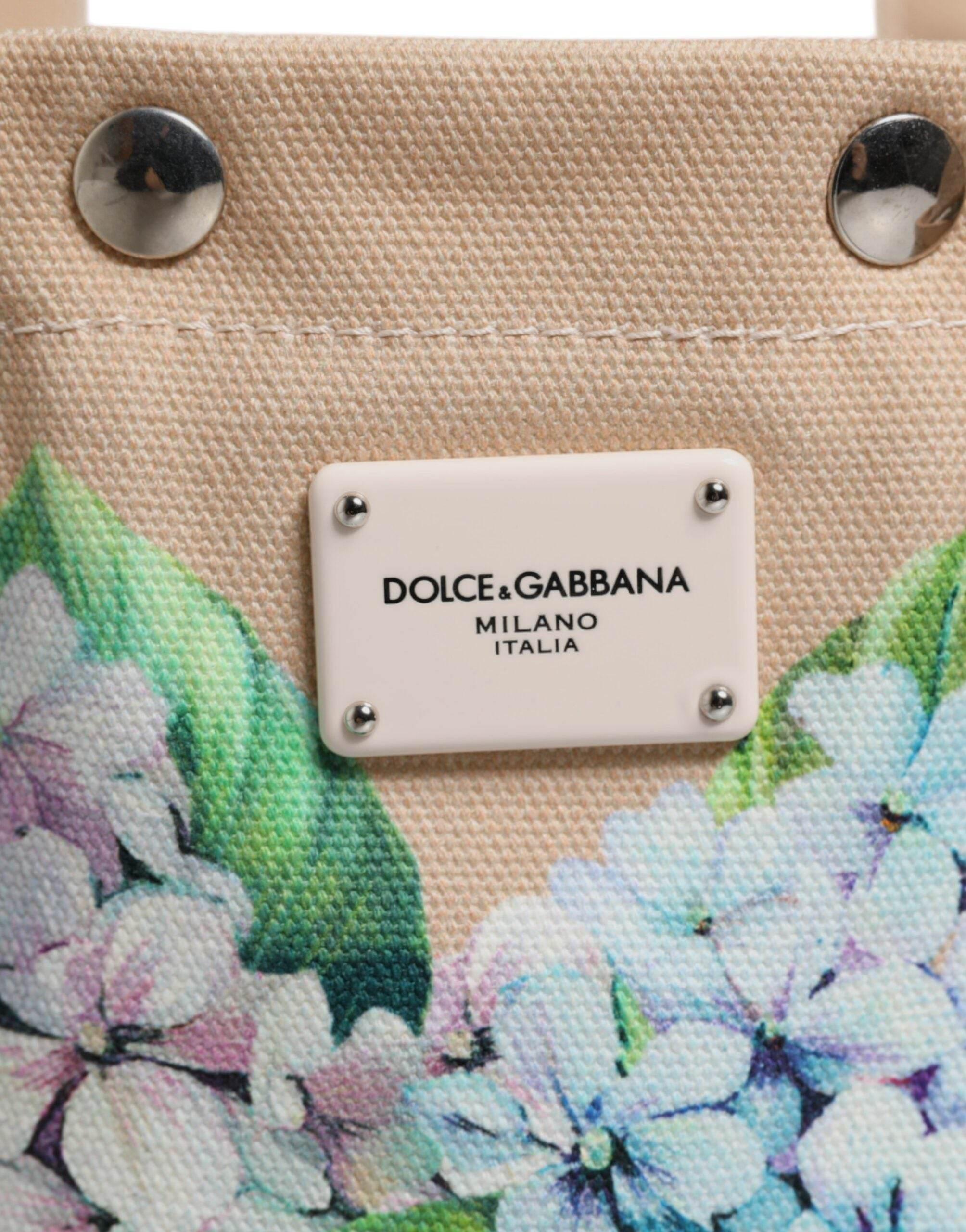 Dolce & Gabbana Multicolor Floral Canvas TANIA Top Handle Tote Bag - Hilstor